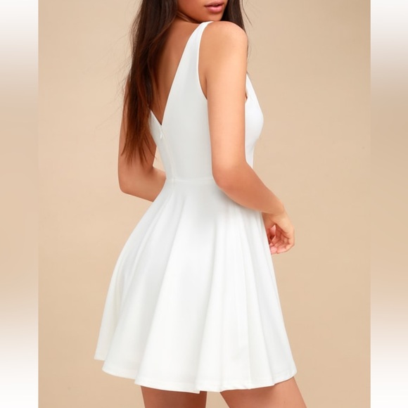 Lulus Darling Delight white skater dress - Picture 2 of 5
